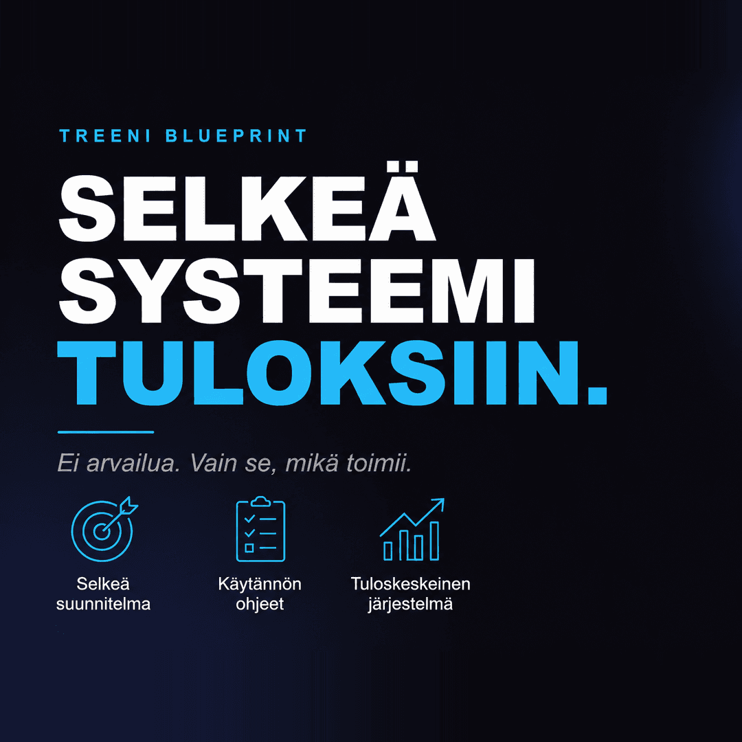 Treeni Blueprint — treenioppaan kansikuva